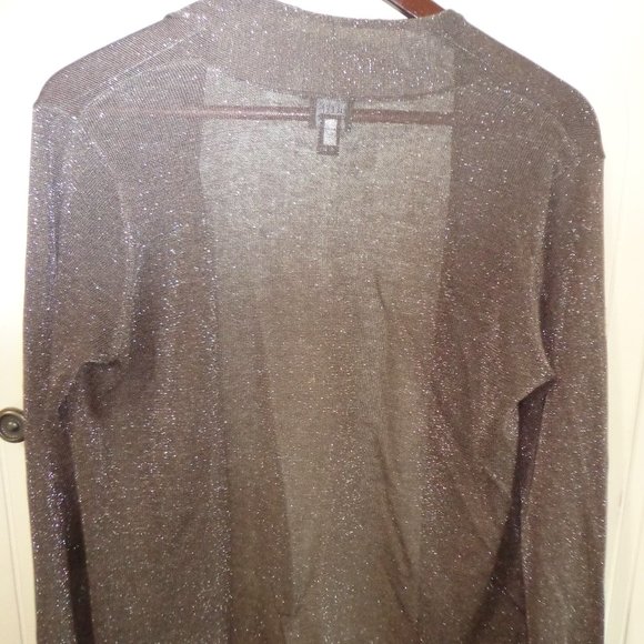 Eileen Fisher Open Duster XS Metallic Brownish Semi-Sheer - Picture 2 of 16